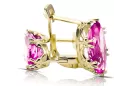 8K žluté zlato 333 Amethyst náušnice vec021x-am Russian Soviet USSR Vintage Jewlery Art Deco style